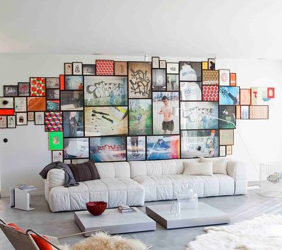 COLLAGE ART IN LIVING ROOM